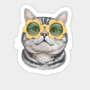 Mellow Yellow Cat Sticker